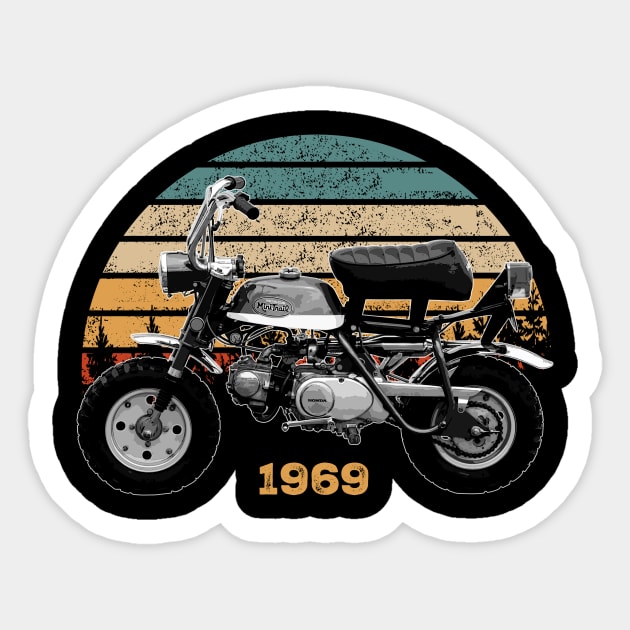 1969 Honda Z50A Monkey Bike Vintage Motorcycle Design Sticker by Madisen Harvey